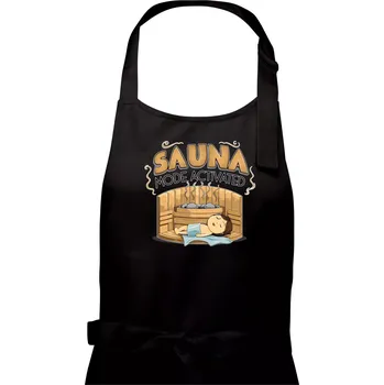 Kuchyňská zástěra Sauna mode activated - Pánská zástěra na vaření - Univerzální velikost ( Černá )