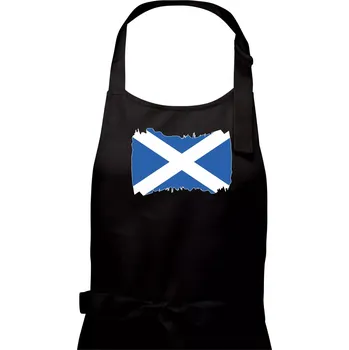 Kuchyňská zástěra Skotská vlajka - Pánská zástěra na vaření - Univerzální velikost ( Černá )