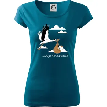 Už je to na cestě - Dámské triko Pure - 2XL ( Petrolejová )