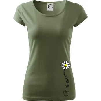 Dámské tričko Jsem kopretina ! - Dámské triko Pure - XS ( Khaki )