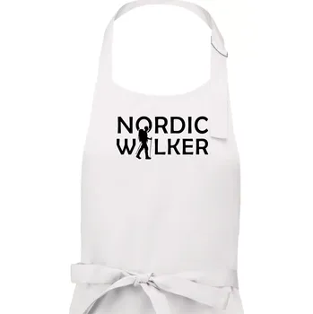 Kuchyňská zástěra Nordic walker - muž - Pánská zástěra na vaření - Univerzální velikost ( Bílá )