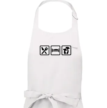 Kuchyňská zástěra Eat Sleep Houbaření - Dámská zástěra na vaření - Univerzální velikost ( Bílá )
