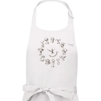 Kuchyňská zástěra Čas na houby - Pánská zástěra na vaření - Univerzální velikost ( Bílá )