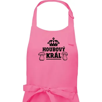 Kuchyňská zástěra Houbový král - Pánská zástěra na vaření - Univerzální velikost ( Růžová )