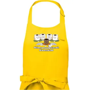 Kuchyňská zástěra Vaše životy budou na hovno jóga - Pánská zástěra na vaření - Univerzální velikost ( Žlutá )