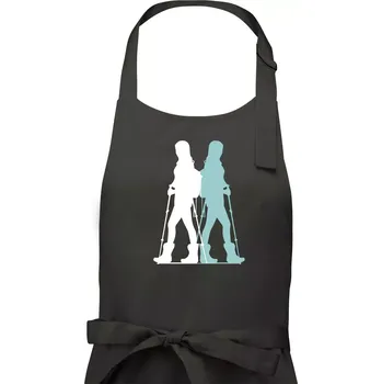 Kuchyňská zástěra Nordic walking figury - žena - Dámská zástěra na vaření - Univerzální velikost ( Tmavá břidlice (šedá se zeleným nádechem) )