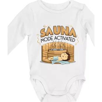 Kojenecký body Sauna mode activated - Body kojenecké s dlouhým rukávem - Dlouhý r. do 3 měs ( Bílá )