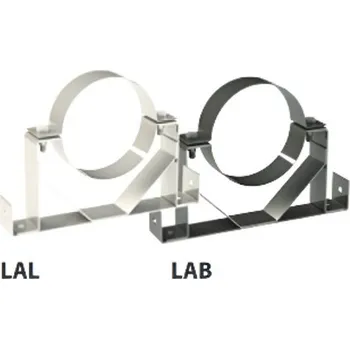 Komín Stěnová objímka zesílená Almeva Varianta 2 - koncentrické těleso komínu s plast. vložkou v instalační šachtě DN 125/180, černá