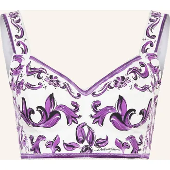 Dolce & Gabbana Dámský Cropped Top, bílá / fialová, 38