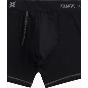 Boxerky Pánské boxerky Atlantic MH-186 - s rozparkem Černá L