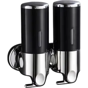 Dávkovač mýdla 2 ks nástěnný dávkovač mýdla a šamponu 500ml do koupelny Voděodolná pumpička na tekutinu Šrouby a klíče v balení Odolný proti vlhkosti černá