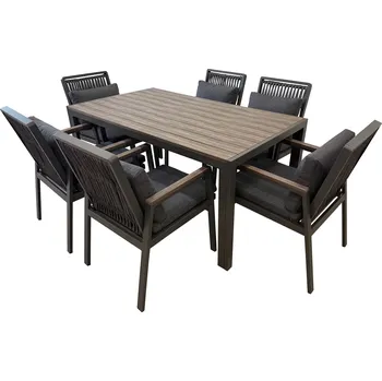 Zahradní sestava Zahradní hliníkový jídelní set - tmavě šedý - HANNAH