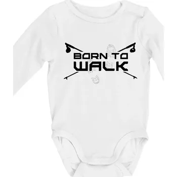 Born to walk - Body kojenecké s dlouhým rukávem - Dlouhý r. 3-6 měs ( Bílá )