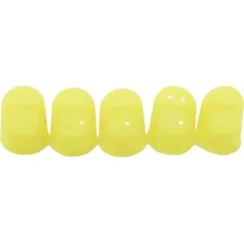 Kytara Silikonový náprstek na prsty Prodyšné ochranné krytky při hraní na kytaru nebo práci s jehlou Elastický návlek Neutrální barvy 1 ks žlutá