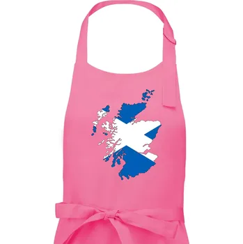 Kuchyňská zástěra Skotsko mapa - Dámská zástěra na vaření - Univerzální velikost ( Růžová )