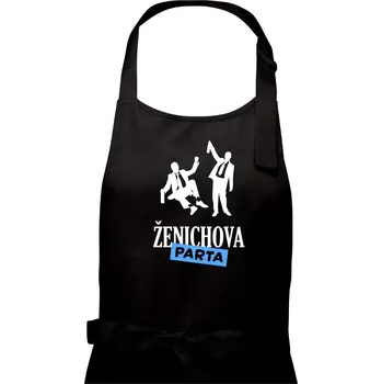 Kuchyňská zástěra Ženichova parta alkohol - Pánská zástěra na vaření - Univerzální velikost ( Černá )