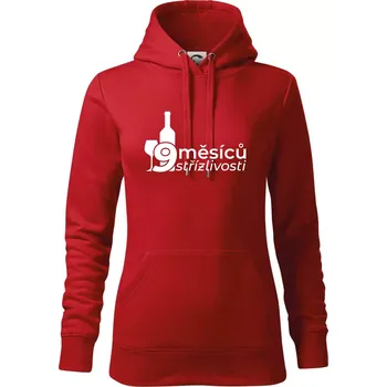 Dámská mikina 9 měsíců střízlivosti - Mikina dámská Cape s kapucí - S ( Červená )