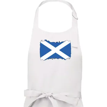 Kuchyňská zástěra Skotská vlajka - Pánská zástěra na vaření - Univerzální velikost ( Bílá )