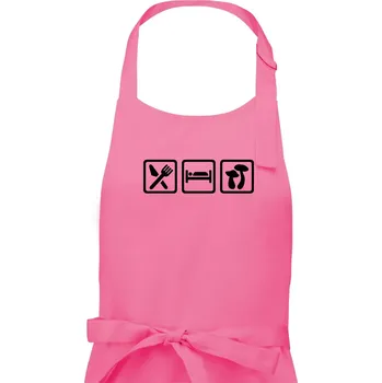 Kuchyňská zástěra Eat Sleep Houbaření - Dámská zástěra na vaření - Univerzální velikost ( Růžová )