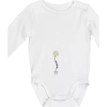 Jsem kopretina ! - Body kojenecké s dlouhým rukávem - Dlouhý r. 6-12 měs ( Bílá )