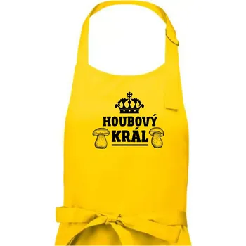 Kuchyňská zástěra Houbový král - Pánská zástěra na vaření - Univerzální velikost ( Žlutá )