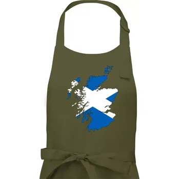 Kuchyňská zástěra Skotsko mapa - Dámská zástěra na vaření - Univerzální velikost ( Khaki )