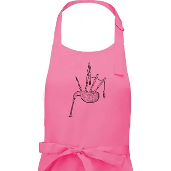 Kuchyňská zástěra Skotské dudy - Pánská zástěra na vaření - Univerzální velikost ( Růžová )