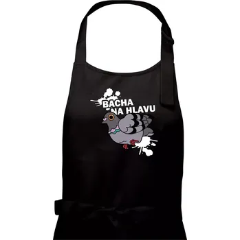 Kuchyňská zástěra Bacha na hlavu - Dámská zástěra na vaření - Univerzální velikost ( Černá )