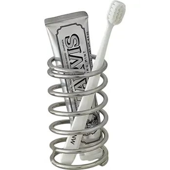 Zásobník na papírové ručníky Držák na zubní kartáček a štětce do koupelny z nerezové oceli 6,5x6,5x11 cm Úložný stojan na kartáček, štětce a tuby zubní pasty