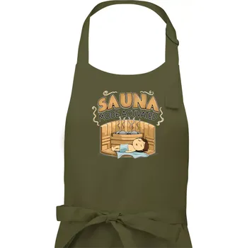 Kuchyňská zástěra Sauna mode activated - Pánská zástěra na vaření - Univerzální velikost ( Khaki )
