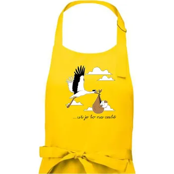 Kuchyňská zástěra Už je to na cestě - Dámská zástěra na vaření - Univerzální velikost ( Žlutá )
