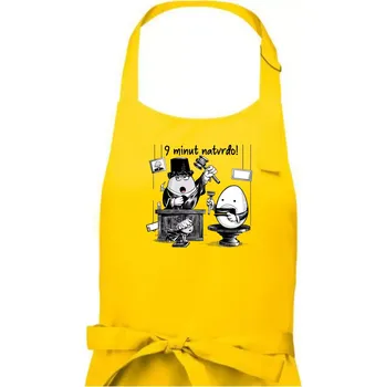 Kuchyňská zástěra 9 minut natvrdo - Pánská zástěra na vaření - Univerzální velikost ( Žlutá )