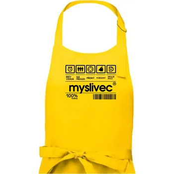 Kuchyňská zástěra Čárový kód myslivec - Pánská zástěra na vaření - Univerzální velikost ( Žlutá )