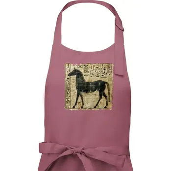 Kuchyňská zástěra Egyptské hieroglyfy kůň - Pánská zástěra na vaření - Univerzální velikost ( Starorůžová )