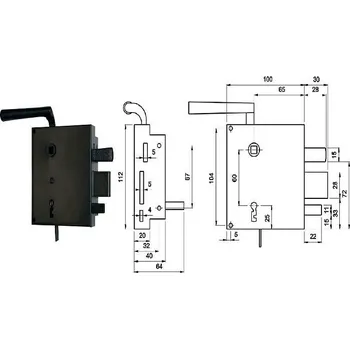 Dveřní kování Zámek MYŠÁK No.3425 L levý