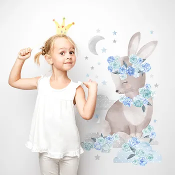 Pastelowe Love Pastelowe Love® samolepka na zeď modrý králík Sada samolepek