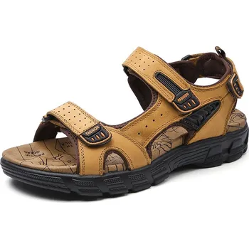 Dámské sandále Kožené sandály pro muže na pláž Barva: Žlutá, Velikost: 43