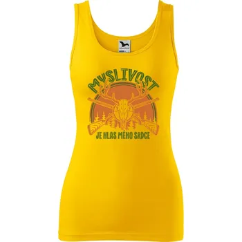 Dámské tílko s potiskem Myslivost hlas srdce Velikost: 2XL, Barva: Žlutá