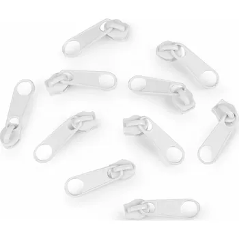 Zip Jezdec ke spirálovým zipům 3 mm - bílý