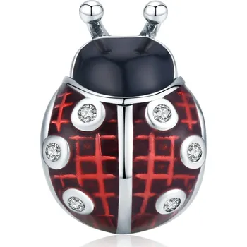 Přívěsek Endy-shop Stříbrný přívěsek korálek červená beruška