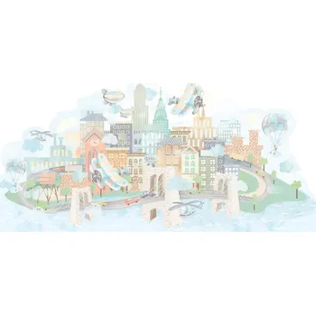 Pastelowe Love Pastelowe Love® samolepka na zeď velkoměstská letadla Samolepka 176 x 76 cm