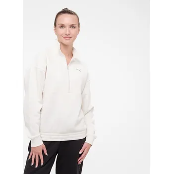 Dámská mikina PUMA Dámská mikina se zipem u krku bavlněná L BÍLÁ