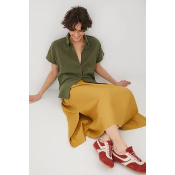 Dámská košile Košile Medicine dámská, zelená barva, relaxed, s klasickým límcem RS25.KKD704 91X, vel. S