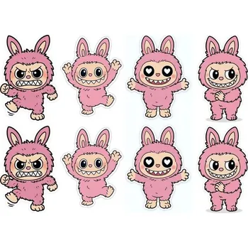 Jedlá dekorace na dort Pictu Hap Jedlý papír Labubu růžový