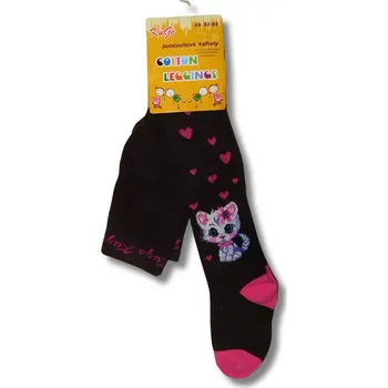 Dívčí oblečení Dívčí punčocháče Kugo P9990 hnědo-růžové