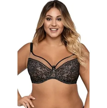 Podprsenka Nevyztužená podprsenka Ava Lingerie 1396 Crystal Černá 100D