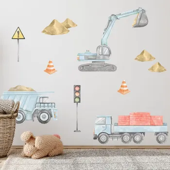 Pastelowe Love Pastelowe Love® samolepky na zeď staveniště II modrá Sada samolepek