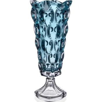 Váza BOHEMIA SAMBA AQUAMARINE VÁZA NA NOZE 405MM