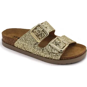 Dámská obuv LEON 7011 Dámské korkové pantofle - Zlatá Velikost: 40