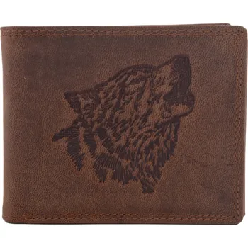 Peněženka Pánská peněženka MERCUCIO světlehnědá embos vlk 2911908